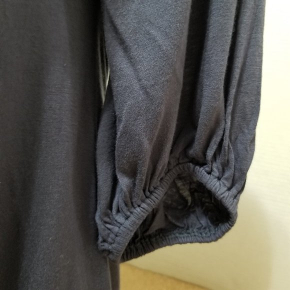 C. Keer top Small Fenestella Tee crochet neck peasant metallic Anthropologie - Picture 7 of 10